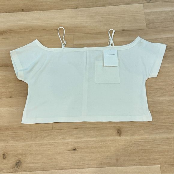 T by Alexander Wang Crepe Cold Shoulder Top - New with Tags - Women's size 10 - Picture 6 of 8